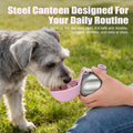 Portable Dog Water Bottle | Stainless Steel Travel Dispenser with Foldable Bowl | Leak-Proof | 10oz 6