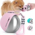 Portable Dog Water Bottle | Stainless Steel Travel Dispenser with Foldable Bowl | Leak-Proof | 10oz 1