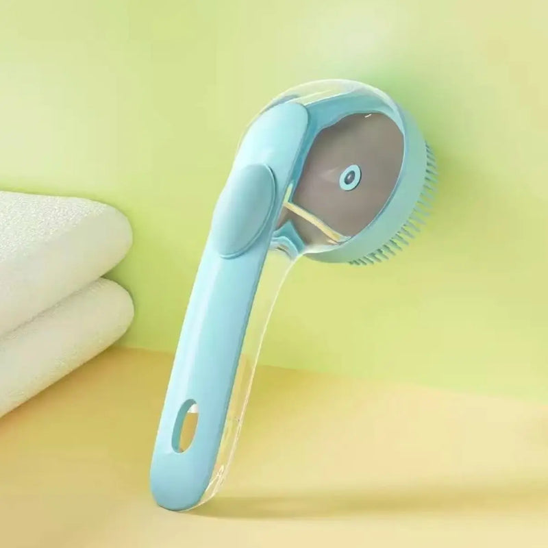 2-in-1 Pet Bathing Brush with Built-In Shampoo Dispenser | Soft Massage & Grooming Tool for Dogs & Cats