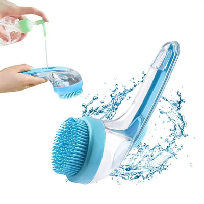 2-in-1 Pet Bathing Brush with Built-In Shampoo Dispenser | Soft Massage & Grooming Tool for Dogs & Cats